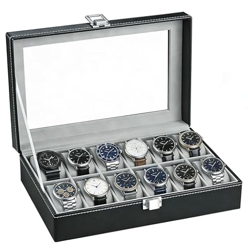 RDDAIPE Caja Relojes con 12 Compartimentos,Caja para Relojes Hombre Mujere,Caja para Guardar Relojes con Tapa de Cristal y Cojín Extraíble, Regalo para Cumpleaños Día del Padre Navidad | Ya disponible en tu tienda friki favorita! En mundofriki.es!