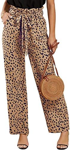 SySea Womens High Waisted Leopard Print Palazzo Pants Belted Wide...