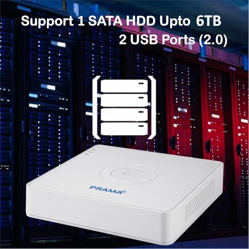 Image of PRAMA PT-DR1A04Q-K1 4 Channel Regular 2MP /4MP Lite DVR, H.265 Pro+ /H.264+ Video Compression, Maximum 800 m for 1080p and 1200 m for 720p HDTVI Signal, Up to 6 TB Capacity per HDD.