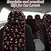 DaisyInner Red Cherry Car Seat Covers Full Set with Matching Headrest Covers Front and Rear Split Bench Fits for Most Cars, Van, Trucks, SUV