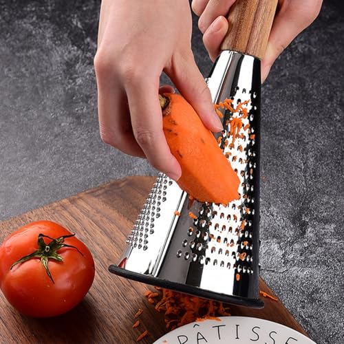 Rallador cónico de acero inoxidable con mango de madera miniatura 4