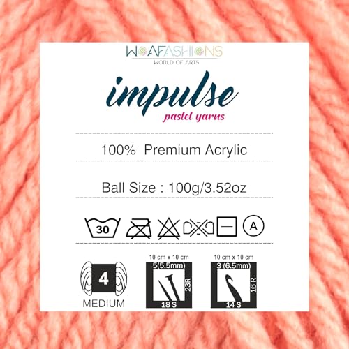 Image of WOAFashions Impulse Hand Knitting & Crochet Yarn (Peach Blush) (100gms - Pack of 1)
