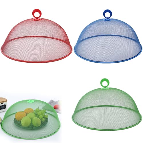 YIMINI 3 Pièces Cloche Anti Mouche, Cloche Anti Mouche Alimentaire, Cloches Alimentaires Rondes, Cloche a Fromage, Convient pour La Maison, Extérieur, Anti - Mouches