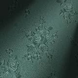 Erfoni 394'x17.7' Dark Green Floral Embossed Wallpaper for Livingroom Decorative Thicken Peel and Stick Wallpaper Floral Textured Removable Contact Paper Vintage Pure Green Self Adhesive Wall Paper