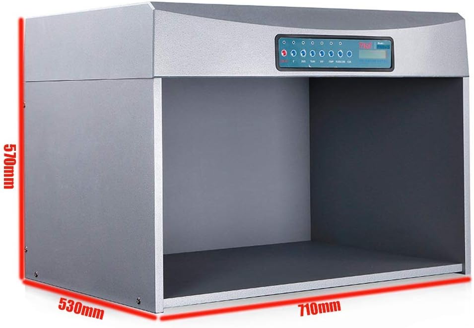 Color Assessment Cabinet 6 Light Sources Box Color Matching Cabinet D65 TL84 F UV CWF TL83 with 110V/220V Voltage Metal Base