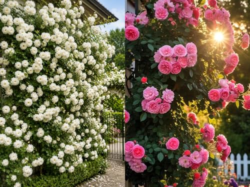 Image of Climbing Rose Flower Seeds,75 Seeds Pack, Year-Round Blooms (10 MIX)