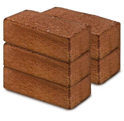 Premium Coconut Coir Bricks | 5 Bricks / 650 Grams Each / 1.5 Pounds Each | Low EC Triple-Washed | OMRI Listed | Perfect As Hydroponics Garden Soil | 100% Organic and Eco-Friendly | Great Seed Bed