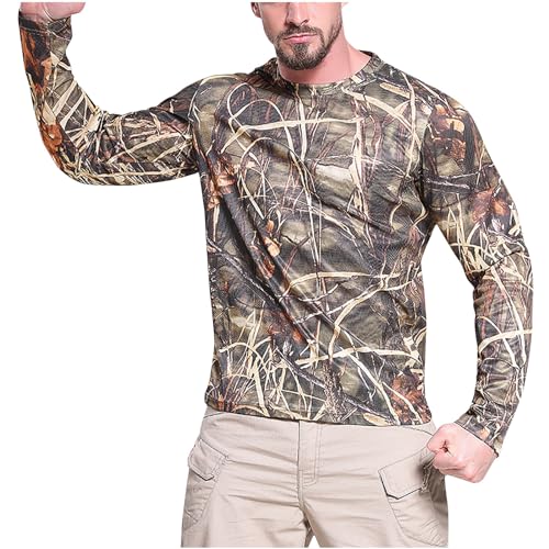 Generic Men'S Long Sleeve Sun Protection Shirts Lightweight Hunting Shirt Quick Dry Fishing Hoodie Summer Camouflage Shirts