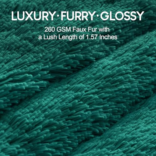 Image of Cottonblue Weighted Blanket 15lbs for Twin Bed, Faux Fur Sherpa Weighted Blanket for Adults, Plush Cozy Bed Heavy Blanket for Calm and Relax,Forest Green, 48x72 inches