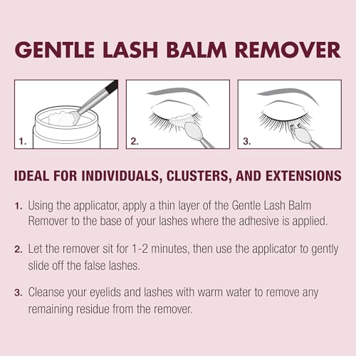 i-ENVY Lash Remover Balm, Eyelash Glue & Bond Cleanser for Fake Lash Clusters, Individuals & Extensions, Gentle Nourishing Peach-Infused Formula with Silicone Applicator, For Sensitive Skin & Eyes