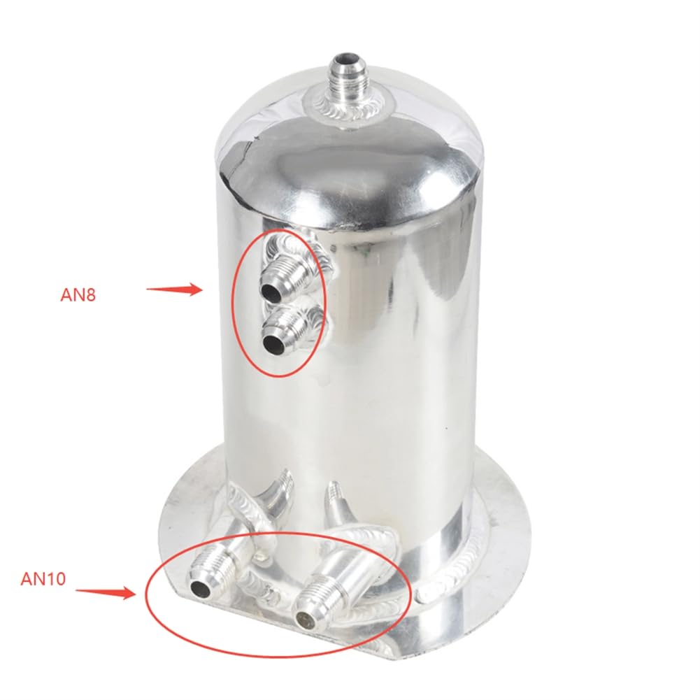 Tanque de Combustible Universal para Automóvil de 2,5 L/0,66 Galones con Forma de, Tanque Turbo AN8-AN10, Depósito Colector de Aceite Modificado para Automóvil
