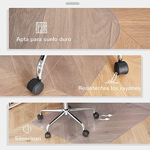 Miniatura 5 de Homcom Alfombra Protectora Para Silla De Oficina 90x120cm Protector Para Suelo Enmoquetado Cuadrilongo, Sin Picos Antideslizantes