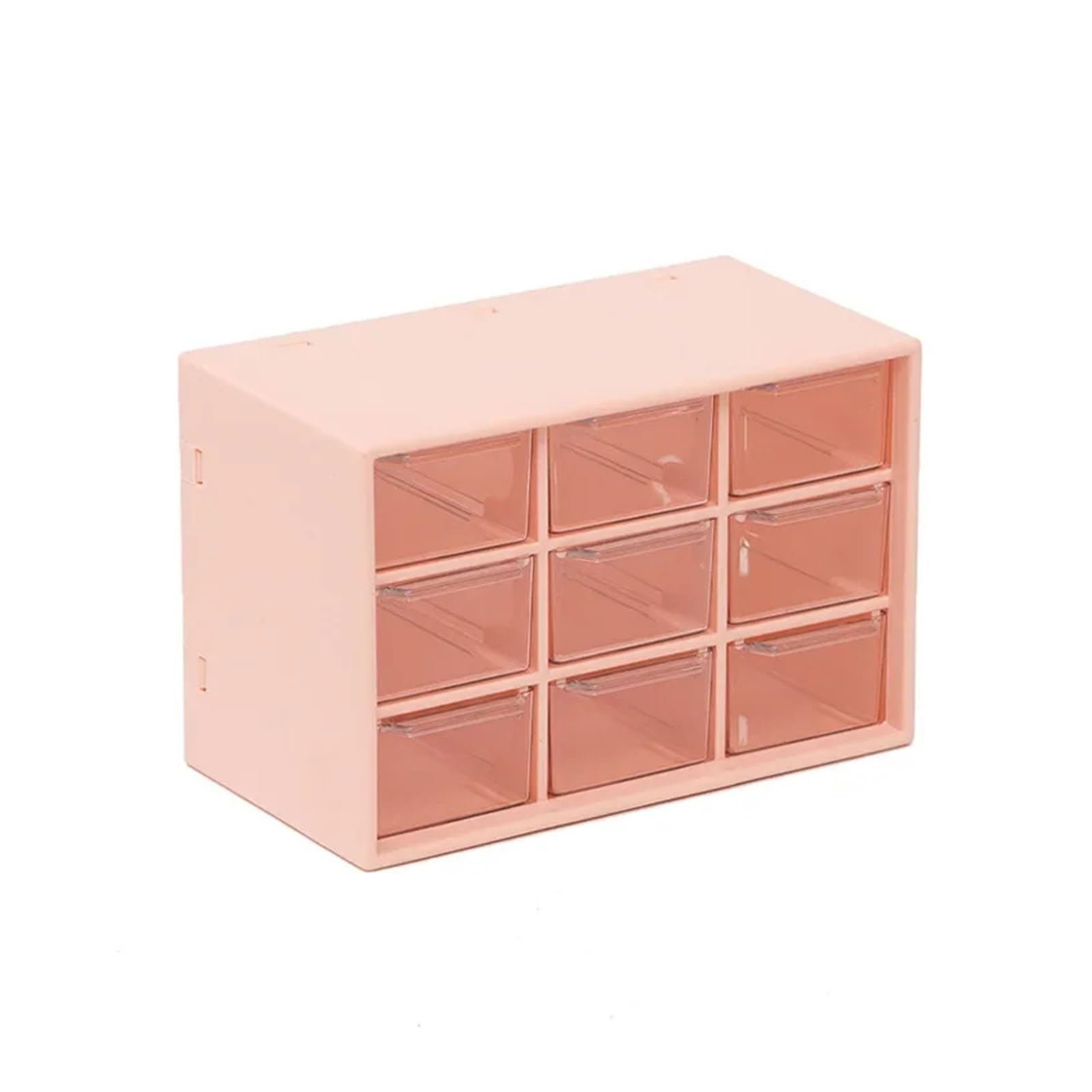 GMGQJST Compartment Storage Boxes 9 Grids Storage Box Hand Account Tape Stationery Jewelry Transparent Drawer Desktop Cute Storage Organizer Box(Pink)