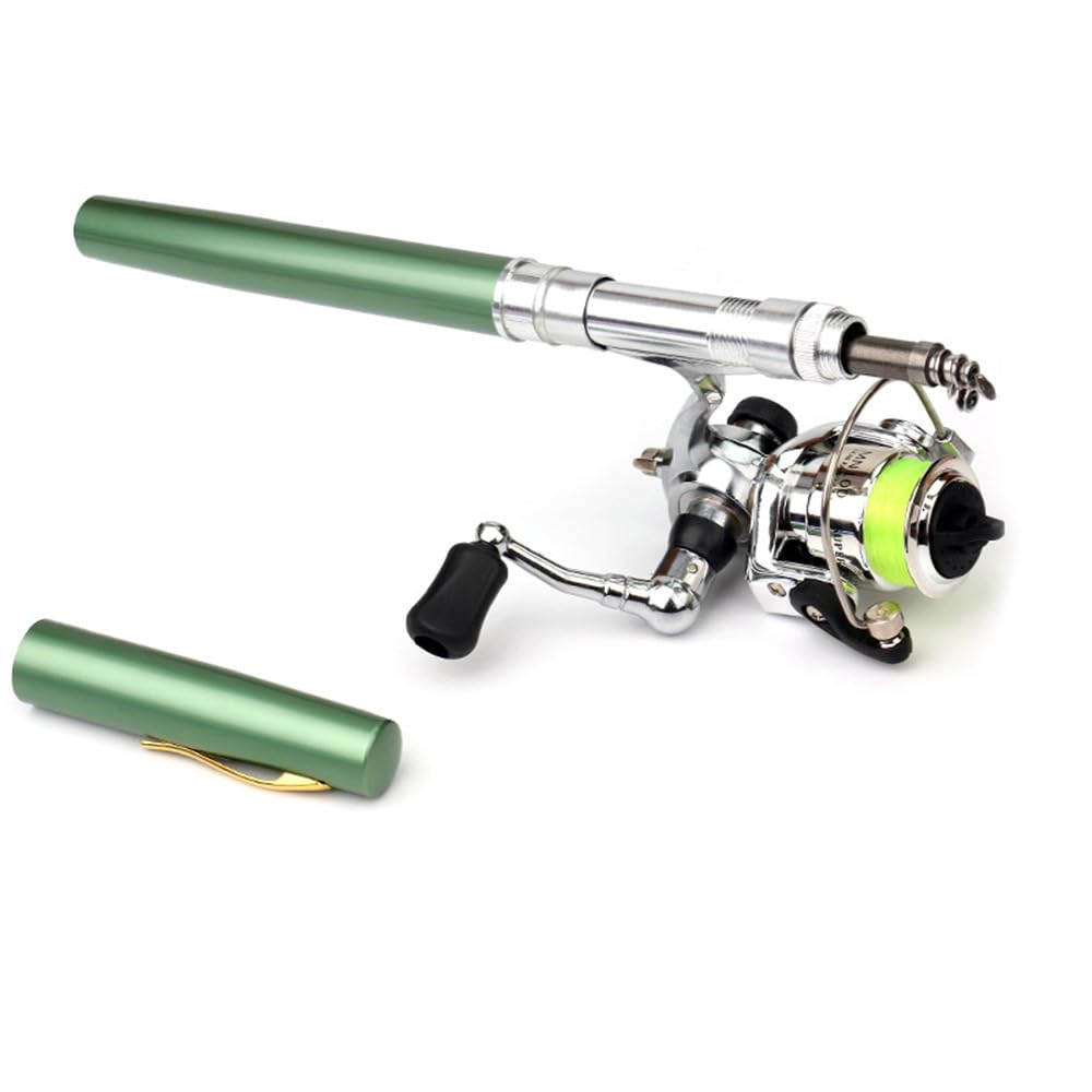 Pocket Collapsible Fishing Rod Reel Combo Mini Pen Fishing Pole Kit Telescopic Fishing Rod Spinning Reel Combo Kit
