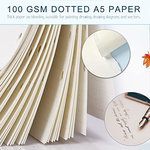 FYY 3 Packungen A6 Papier Punktraster, Refill Paper 135 Blätter (270 Seiten) für 6 Ring Binder Notizbuch,Nachfülleinlagen für Filofax A6,Notizen,Tagbuch,Skizze,Bullet Journal,Malerei (Gepunktet)