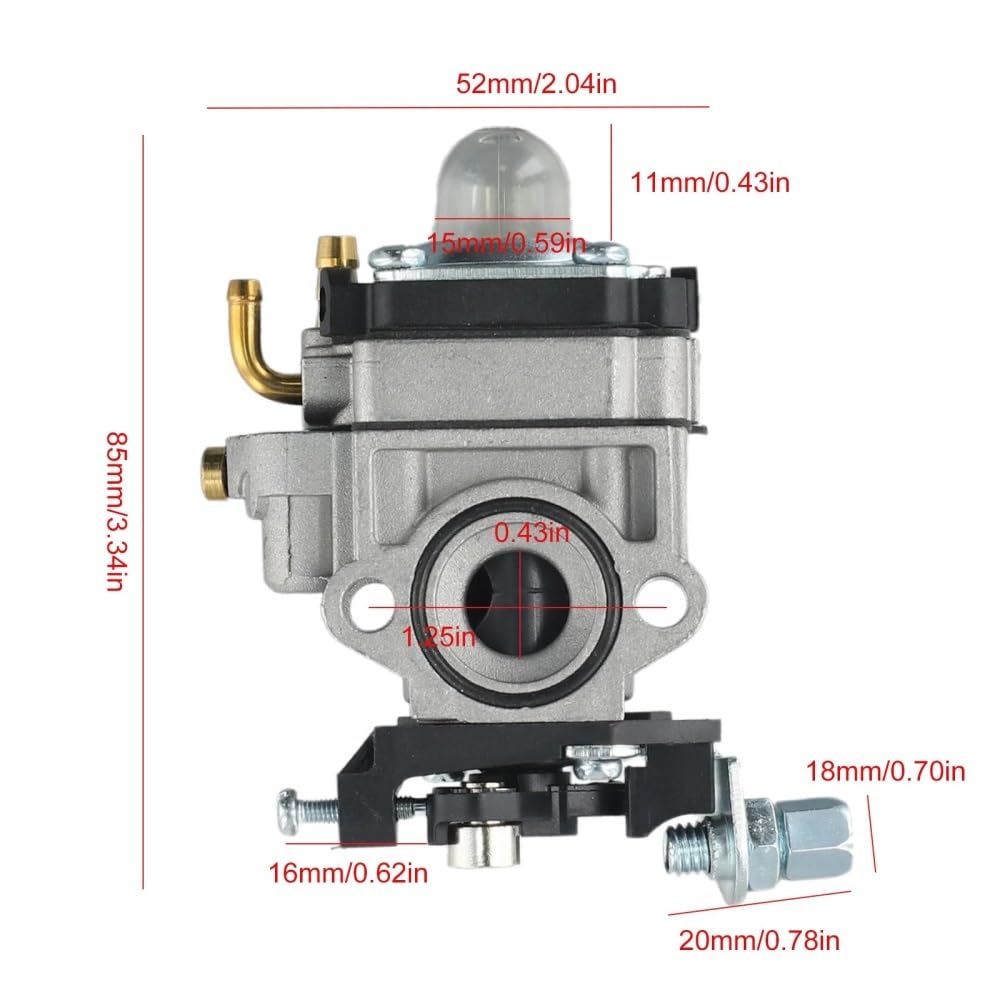 Carburador de Repuesto Apto for desbrozadora Compatible con Motores de 22 CC y 36 CC