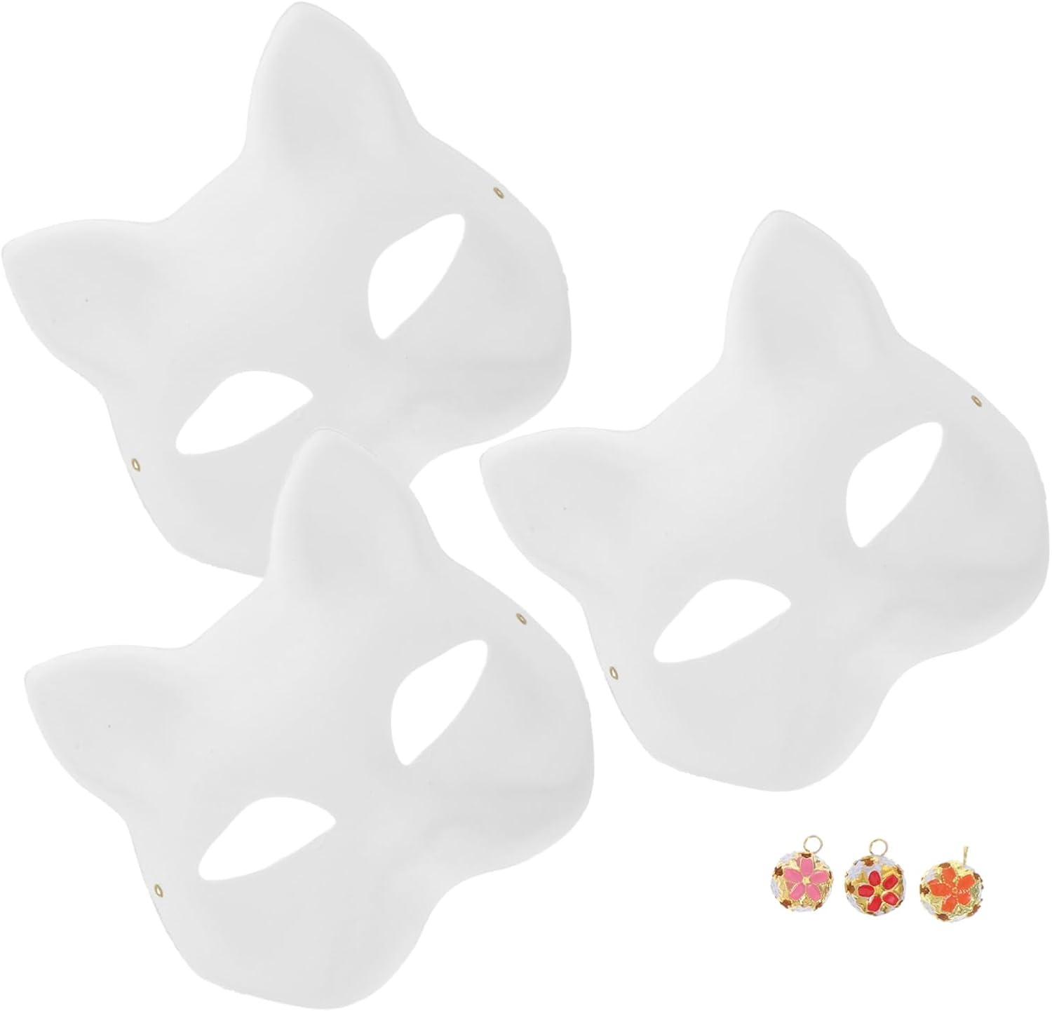 White Fox Shaped Craft Blanks 3 Sets Paper Masquerade Mask