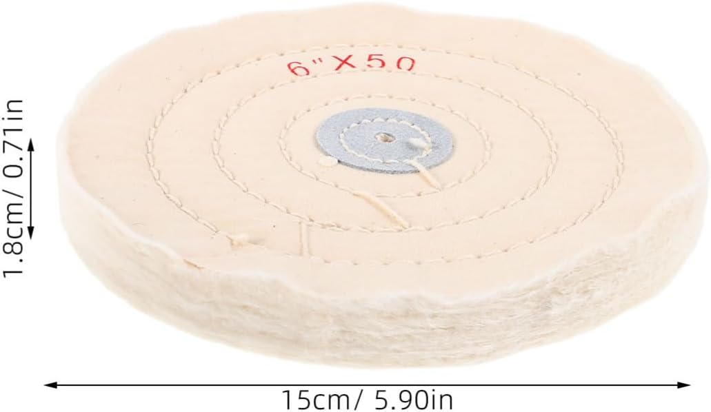 TEHAUX 5pcs Cotton Buffing Wheels for Polishing and Waxing for Metal Mirror Finish and Wood Carving Grinding Tools for Household and Professional Use