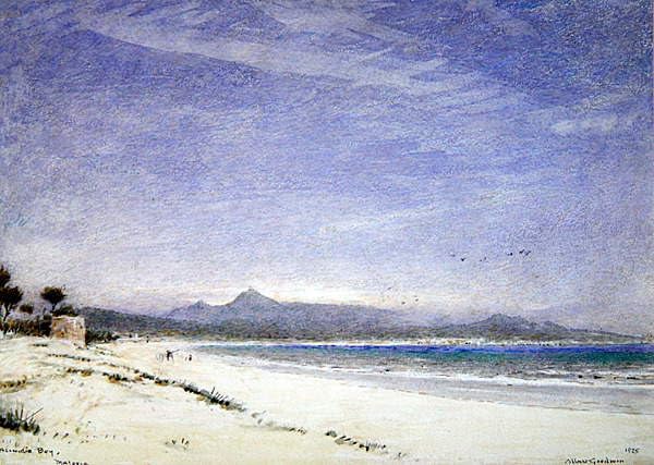 Toile Baie d'Alcudia Majorque par Albert Goodwin - Impression murale abstraite salon 60x90cm