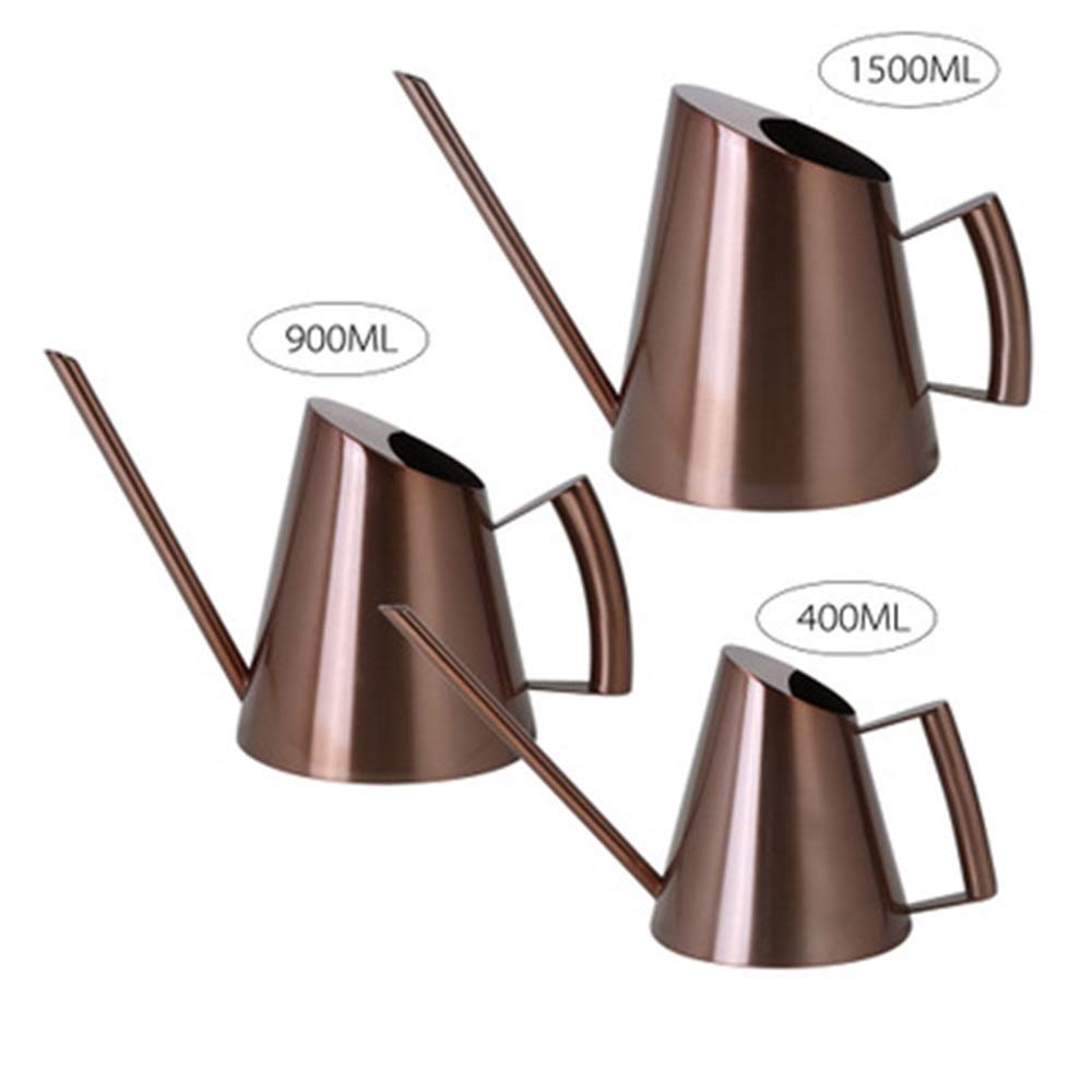 Esta regadera de Acero Inoxidable de Boca Larga es Ideal para regar Flores y Plantas de Interior (Color: Bronce, Tamaño: 400 ml).