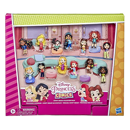 Disney Princess Comics Minis Comfy Squad Collection Pack, 12 Dolls Collectable Toy For Girls 3 Years And Up #TOP1