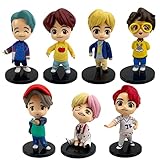 7pcs BTS Cake Toppers Character Set of Action Figures Toys，BTS Mini Figurines Dolls Birthday Party Supplies Car Desktop BTS Birthday Decorations (B)