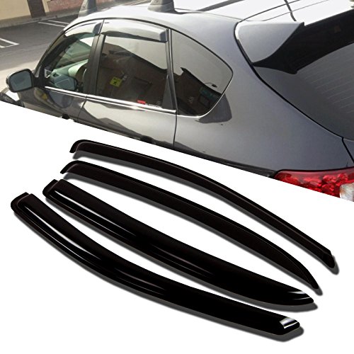 TuningPros WD-223RM Tinted Smoke Out-Channel Window Visor Deflector Rain Guard 2-pc Set