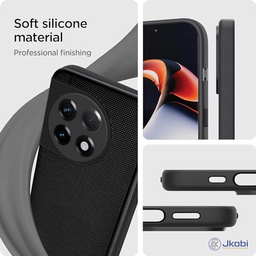 Image of Jkobi Back Cover Case for OnePlus 11R (Textured Grip Design | Camera Protection | Slim and Light Weight | Soft Touch and Feel | Black)