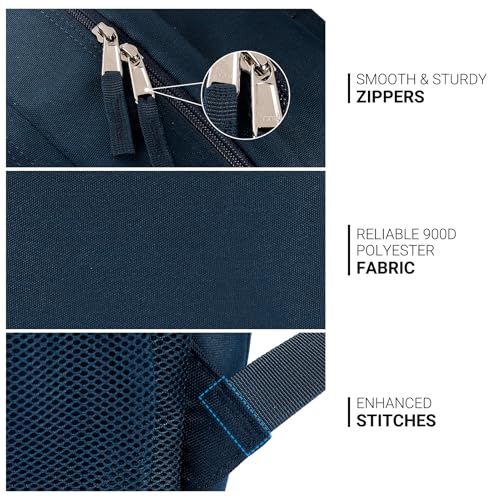 Image of ZORFIN 26L Backpack for College, and Travel: Water Resistant Bookbag - Steel blue