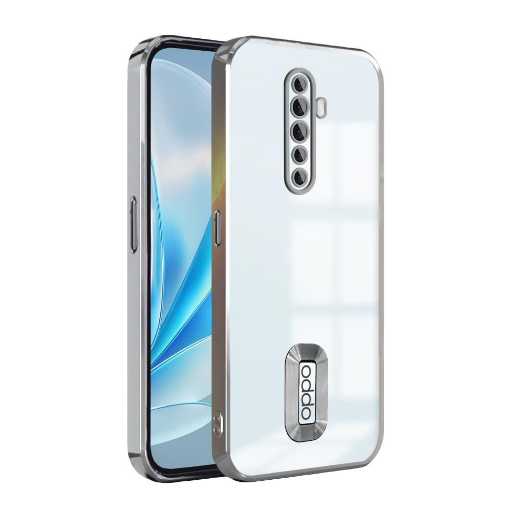 V-TAN Electroplated Logo View | Slim Shockproof | Soft TPU | Anti-Yellow Back Case Cover Compatible with Oppo Reno 2Z (Silver) (B0D4Z7YR7V) Amazon Price History, Amazon Price Tracker