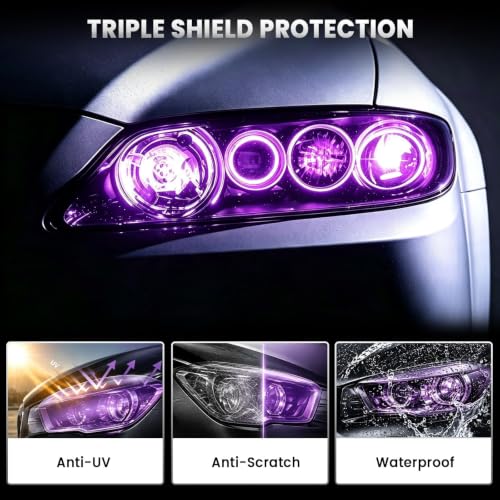 Image of 1797 Car Light Tint Film 12 inchx48 inch Headlight Taillight Vinyl Wrap Purple