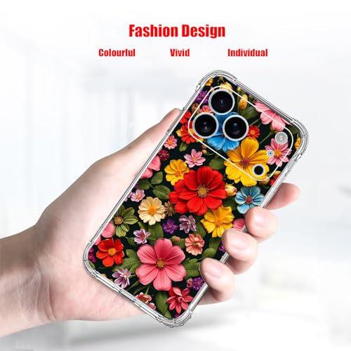 Beaucov Case for iPhone 17 Pro,Beautiful Flowers Pattern Drop Protection Shockproof Case TPU Full Body Protective Scratch-Resistant Cover by Beaucov - Image 3