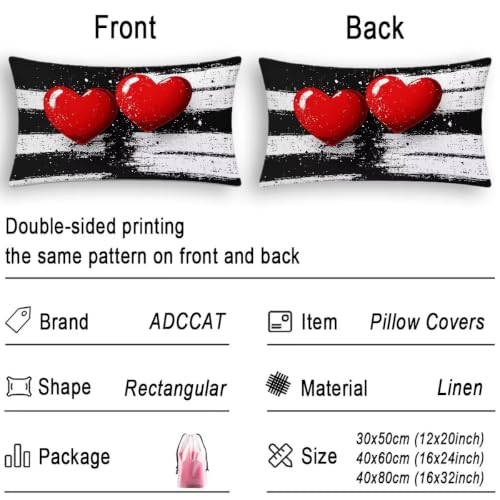 Housse coussin extérieur imperméable 40x80 noir et blanc