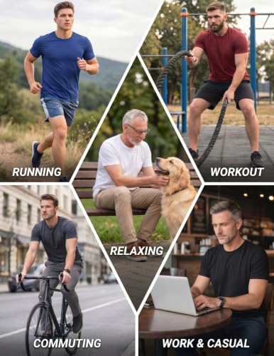 Image of OYGSieg 5 Pack Men's Quick Dry T-Shirts Short Sleeve Crew Neck Workout Tops | Quick Dry Sweat-Wicking Men's Short Sleeve Workout Tees, Athletic Polyester Tops For Gym Running Fitness & Daily Active Wear