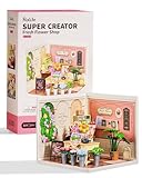 Rolife Super Creator Series, DIY Mini Fresh Flower Shop Dollhouse House Kit, Bulid Scenary for Action Collectible Figures, Creative Gifts for Women Kids Adults