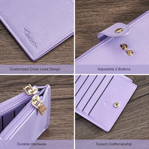Image of Travelambo RFID Wallet Women Large Size Bifold Multi Card Wallet Case with Zipper Pocke Credit Card Holder for Women