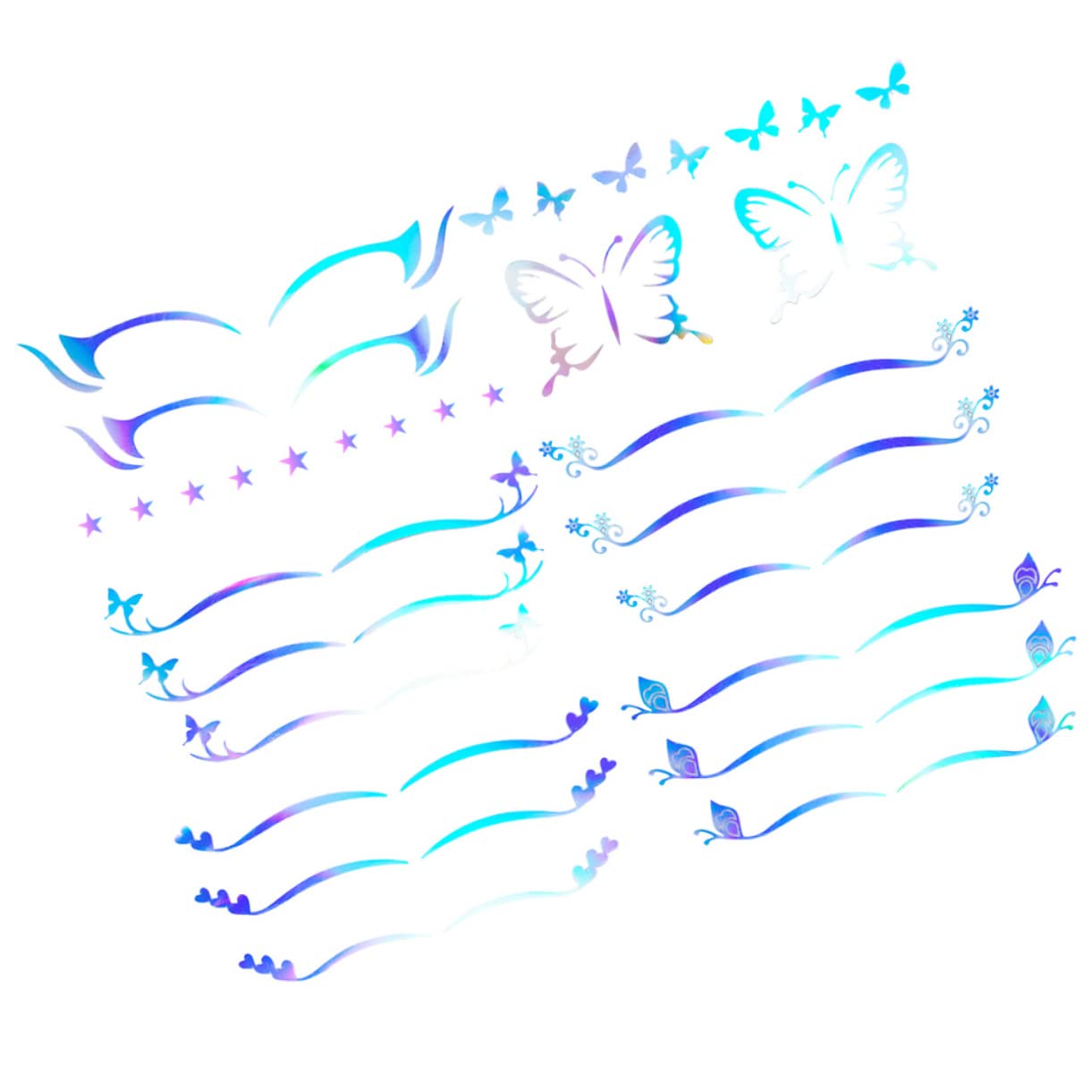 Didiseaon 30fogli Adesivi Per Design Stickers Per Eyeliner e Ombretto Decorativo Per Occasione