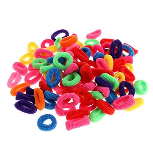 Vektenxi 100 Stücke Kinder Mädchen Bunte Elastische Haargummi Band Seil Ring Band Pferdeschwanz Halter Kreative und Nützliche