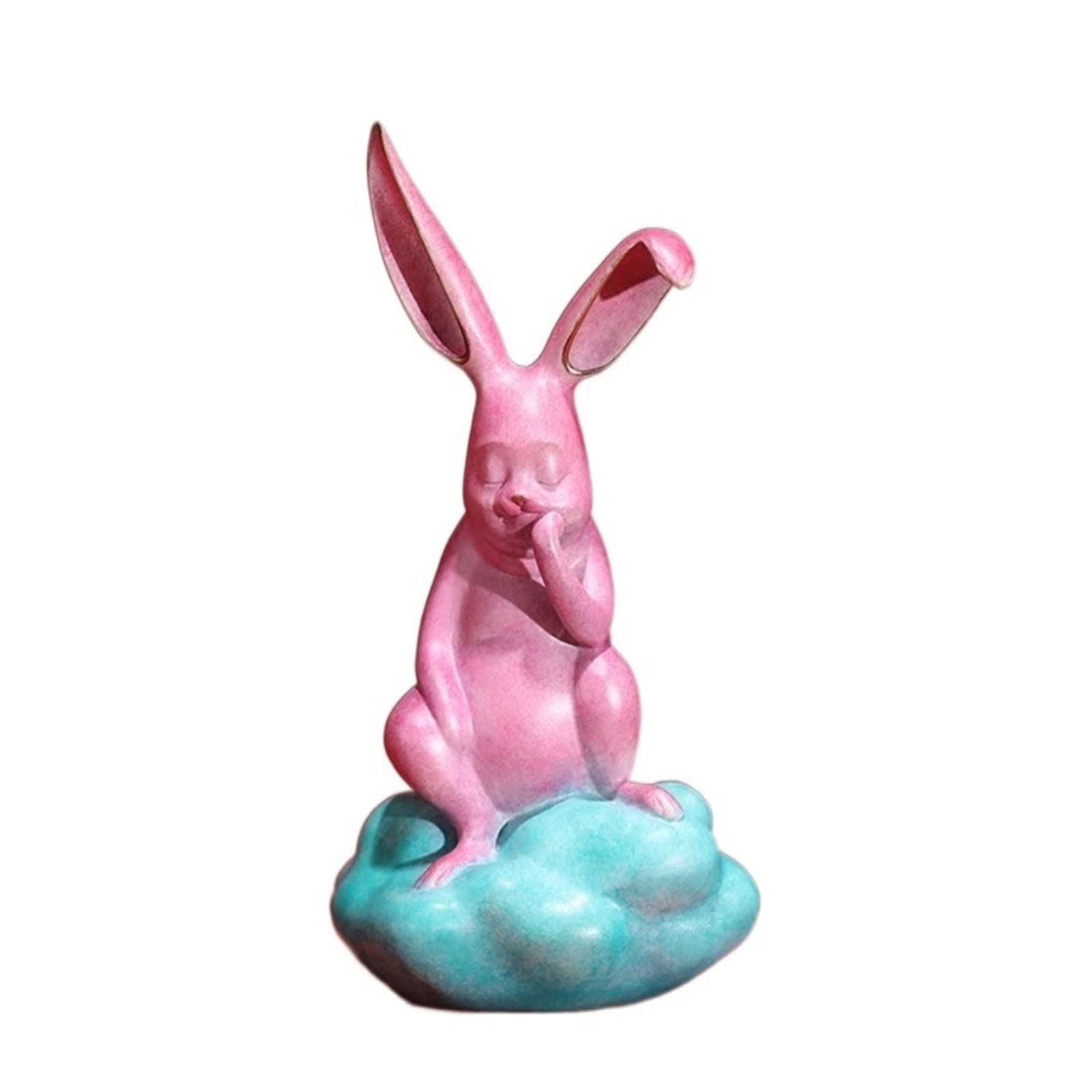 hongchenke34 Copper statue Color Copper Rabbit Entryway Ornament Zodiac Auspicious Living Room Study Crafts(B)