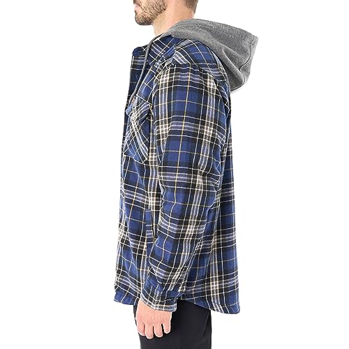 Image of Smith's Workwear Men's Sherpa-Lined Hooded Flannel Shirt-Jacket
