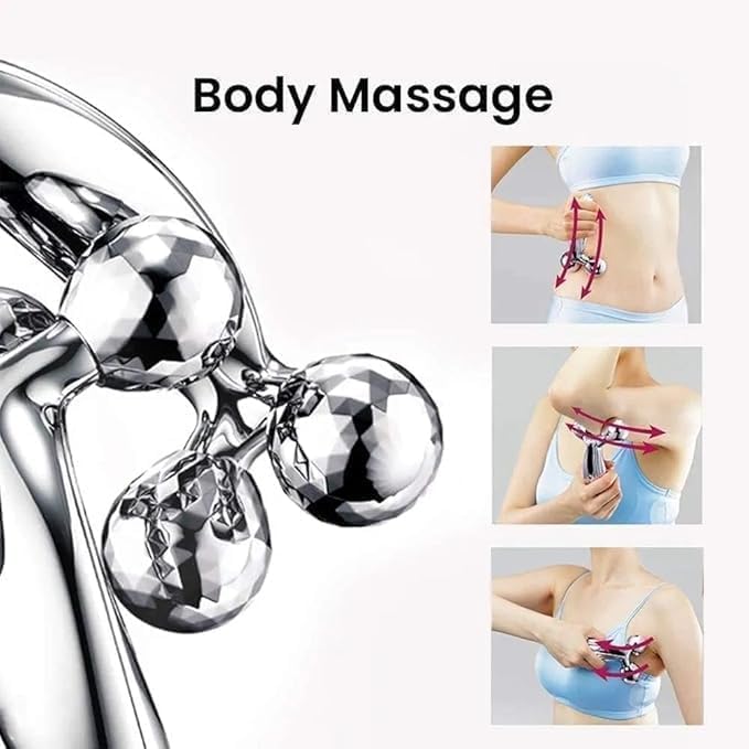 TrueBucks 3D Face & Body 360° Rotating Manual Massager Roller - Skin Lifting Wrinkle Remover Facial Massager (Silver) TrueBucks 3D Face & Body 360° Rotating Manual Massager Roller - Skin Lifting Wrinkle Remover Facial Massager (Silver)