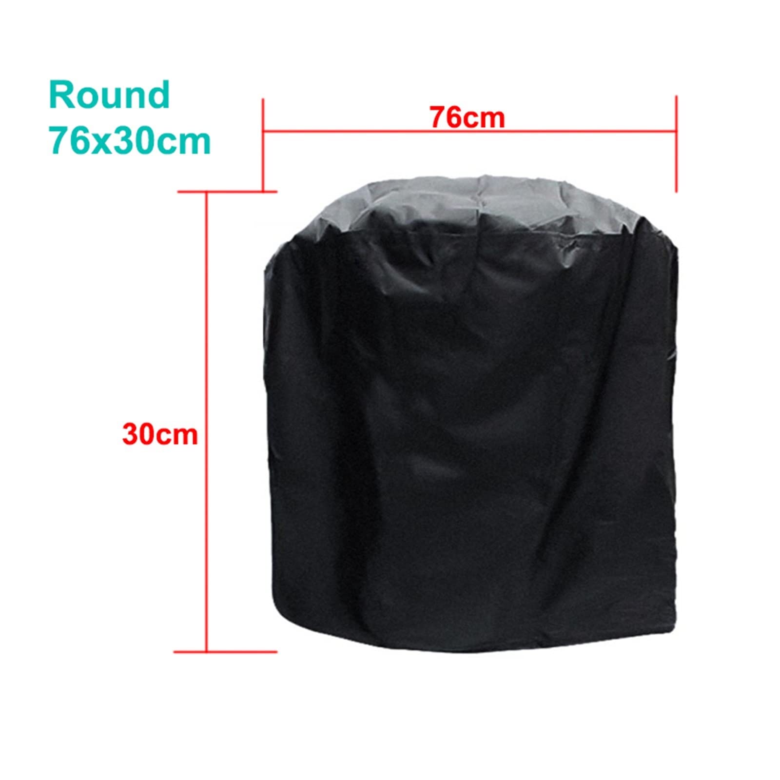 Funda para Barbacoa Exterior, Resistente al Polvo, Impermeable, Resistente a la Lluvia, Redonda, Color Negro