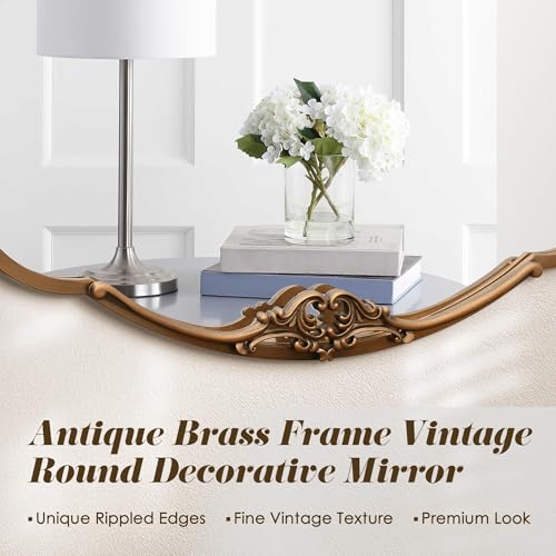Image of Besdomus Oversize Gold Oval Mirror: 48 inchx26 inch Large Antique Ornate Mirror