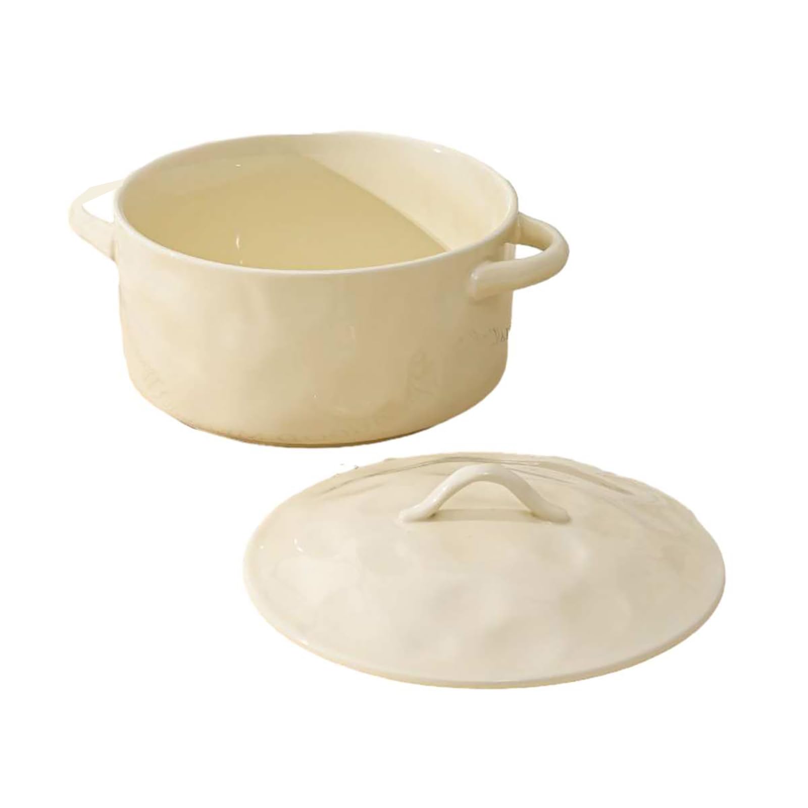 Bol à soupe en céramique haut de gamme de 24,1 cm avec finitions raffinées et couvercle