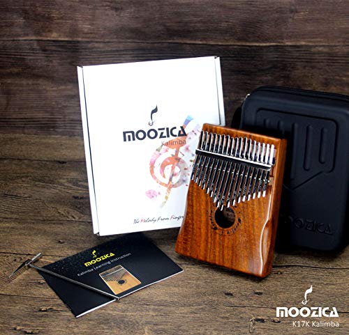 image for Moozica 17 Keys Kalimba Marimba, Solid Koa Wood Professional Thumb Pia