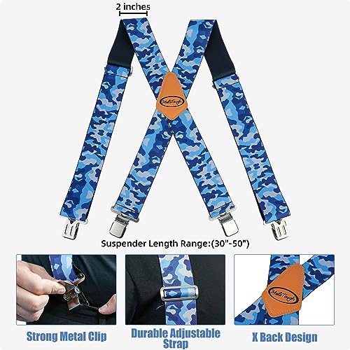 Image of MELOTOUGH Men's Suspenders w /Clip Heavy Duty suspenders for men Big and Tall Work suspenders for Jeans