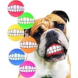 HAWWWY Funny Dog Balls, 6 Pack, Dog Ball with Teeth and Squeaker, Thermo Plasticized Rubber Nontoxic, Teeth Chew Toy, Ball with Teeth for Dogs, Teeth Balls, Squeaky Balls for Dogs, Funny Dog Toys