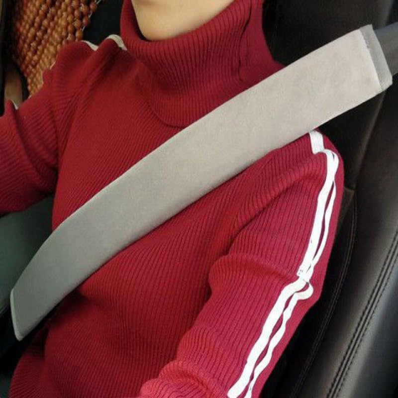 GUANGUAN 2 Packs Car Seatbelt Covers Shoulder Super Soft Pad for Adults Kids Women & Men, Universal Seat Belt Cover for Handbag Camera Backpack Straps, Shoulder Pad Protector,Gray,25.5in