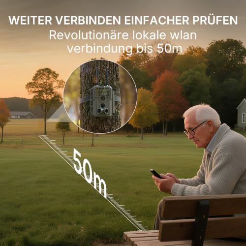GardePro E8 2.0 Pro 4K Wildkamera WLAN, 7800mAh Akku, 64GB SD Karte – Ansicht 4