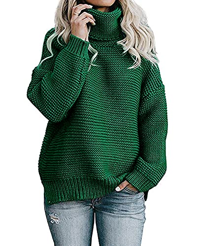 Imuedaen Pullover Damen Elegant Rollkragenpullover Langarm Strickpullover...